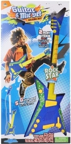 Kindergitaar op batterijen met microfoon