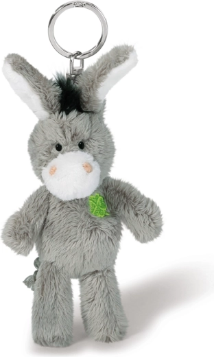 Nici donkey keychain with green four-leaf clover