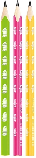 Keyroad Neon Jumbo Triangular Graphite Pencils HB, 6 pcs