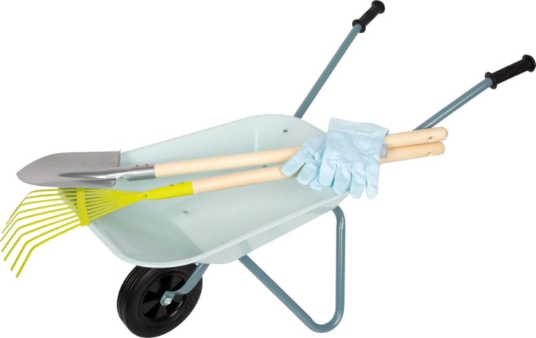 Stabile Metallschubkarre für kleine Helfer