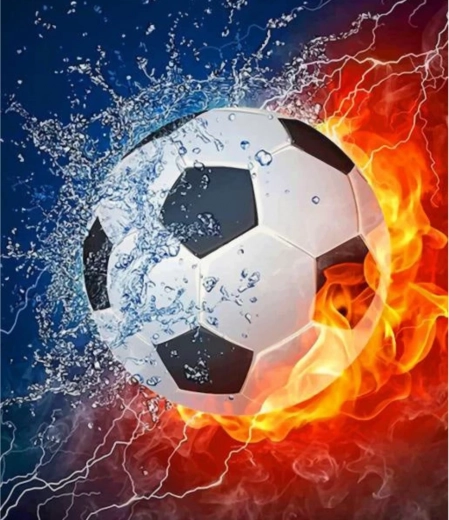 Diamond Painting Voetbalbal 30x40cm