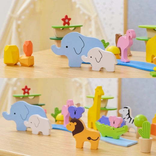 Safaridieren en natuurelementen