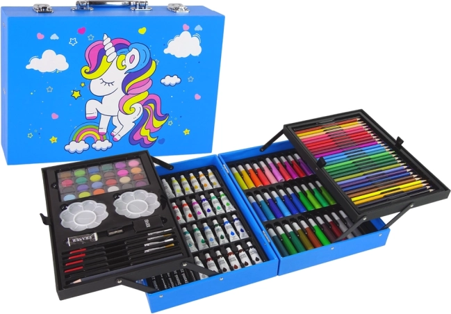 Grande boîte à outils artistique de 145 pièces Licorne