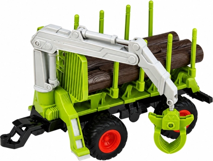 Remorque forestière avec grue et grappin pour bûches