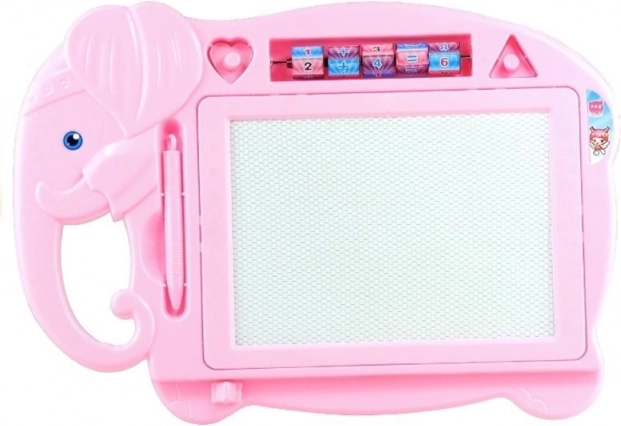 Magnetisch bord olifant roze met stempels