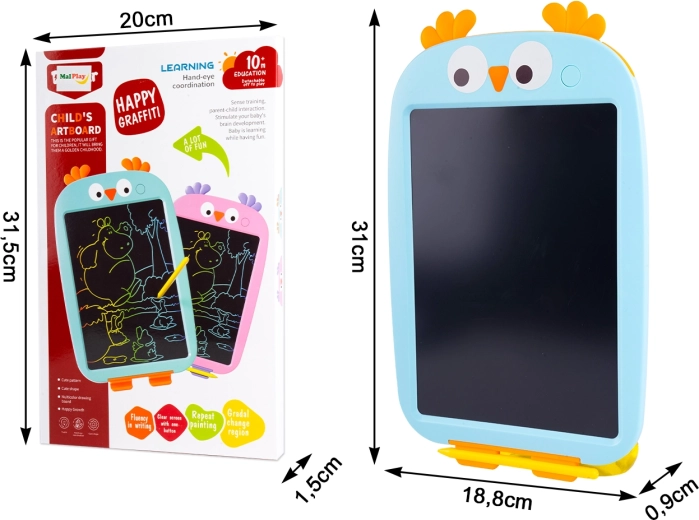 LCD drawing tablet owl blue