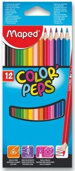 Crayons de couleur triangulaires MAPED Color'Peps 12 pcs
