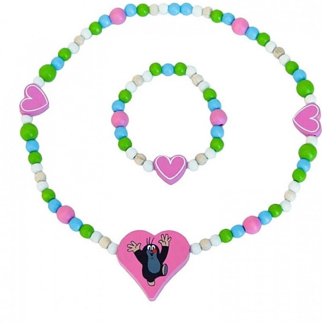Detoa necklace and bracelet LITTLE MOLE and hearts