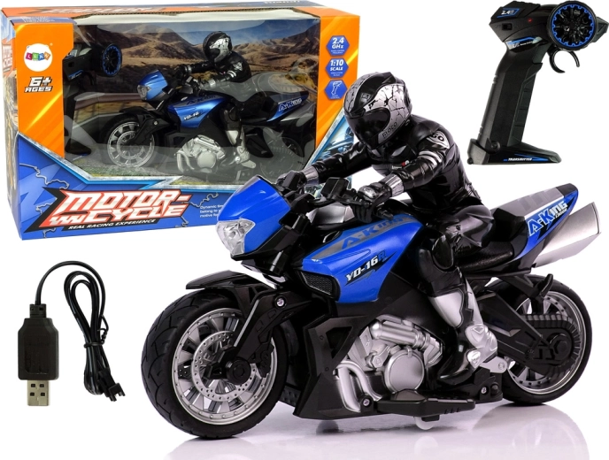 Sport RC Motorcycle 2.4 GHz 1:10 Blue