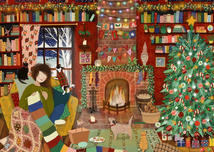 Puzzle Noël en famille 1000 pièces