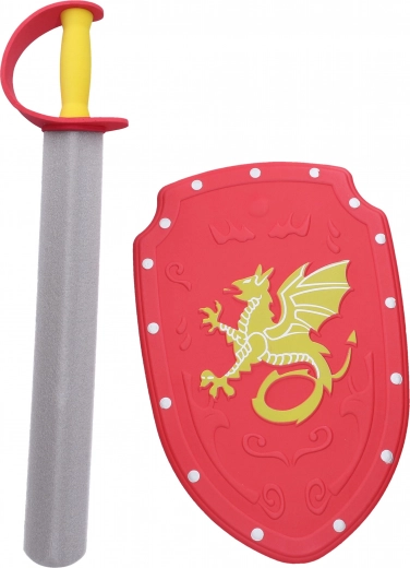 Foam sword and shield in red color 57 cm