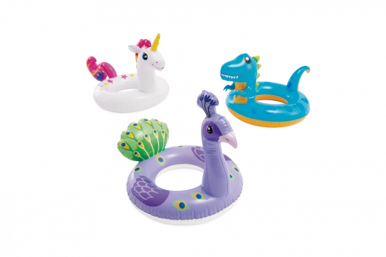 bouée gonflable pour enfants en forme d’animal 86 × 58 cm (lama, licorne, dinosaure)