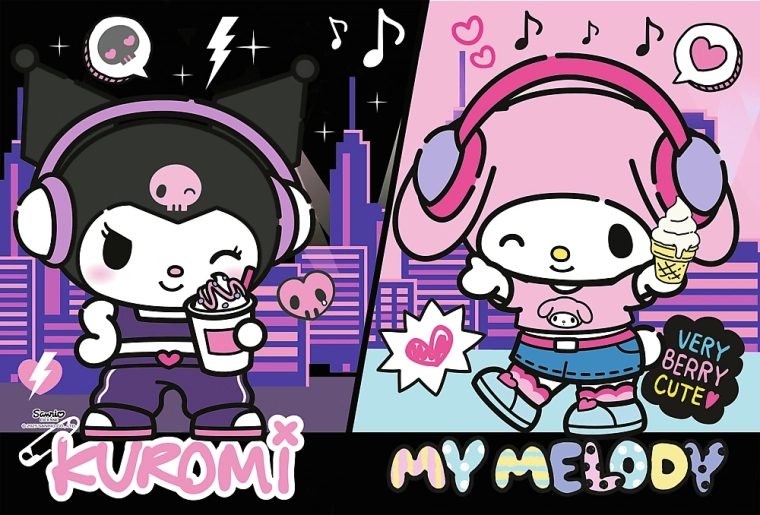 Puzzle 160 Teile Kuromi regiert Hello Kitty Trefl