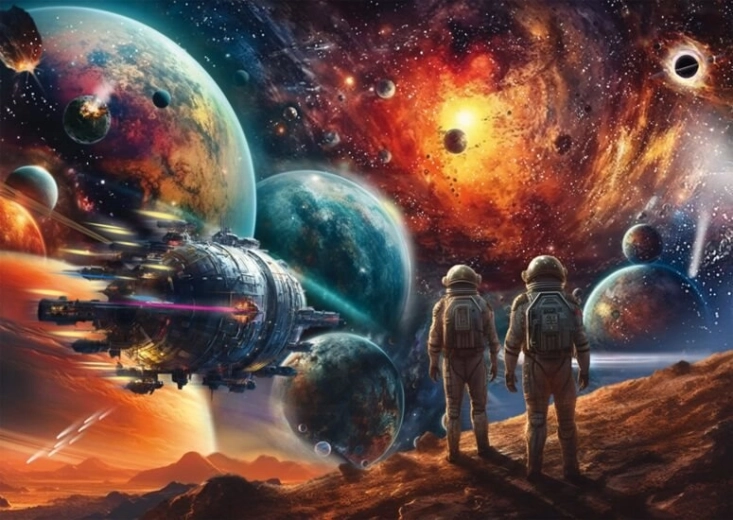 Puzzle Couleurs cosmiques – voyage à travers l’espace 1000 pièces SCHMIDT