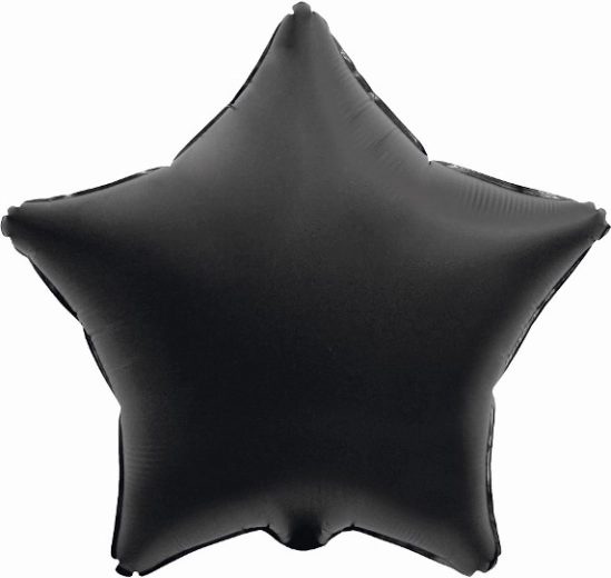 Mat zwarte folieballon ster 44 cm