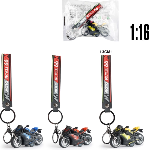 Keychain pendant with metal DUCATI motorcycle model 1:16