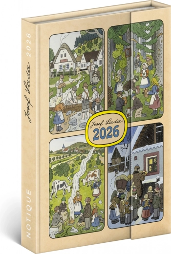 Wöchentlicher Magnetkalender Josef Lada 2026, 11 x 16 cm
