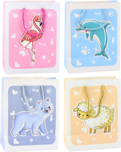 Geschenktasche Tiere 3D Pastell