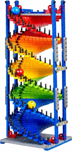 Dual-lane helix for marble races