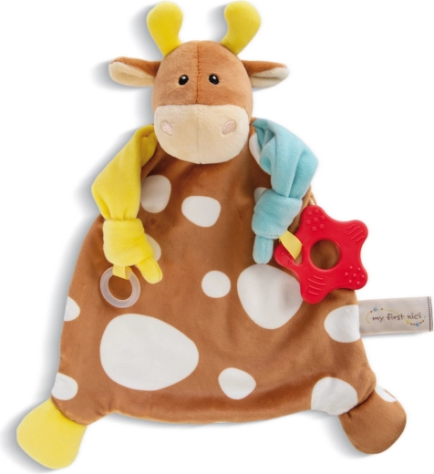Nici cow comforter with teether and pacifier holder