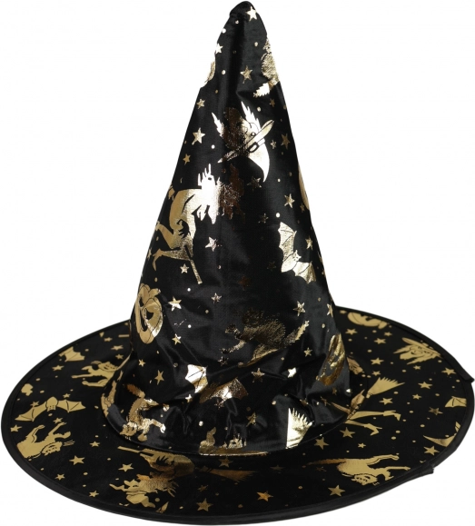 Children's witch hat with gold motifs