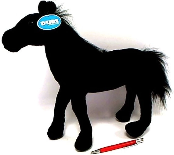 Pluchen zwart paard 36 cm