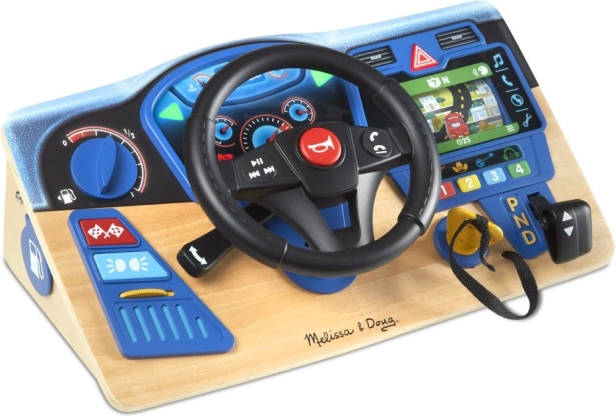 Wooden Interactive Dashboard with Steering Wheel MELISSA & DOUG VROOM AND ZOOM