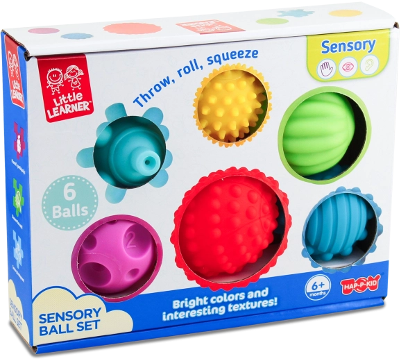 Ballons sensoriels avec différentes textures et couleurs – lot de 6 pièces