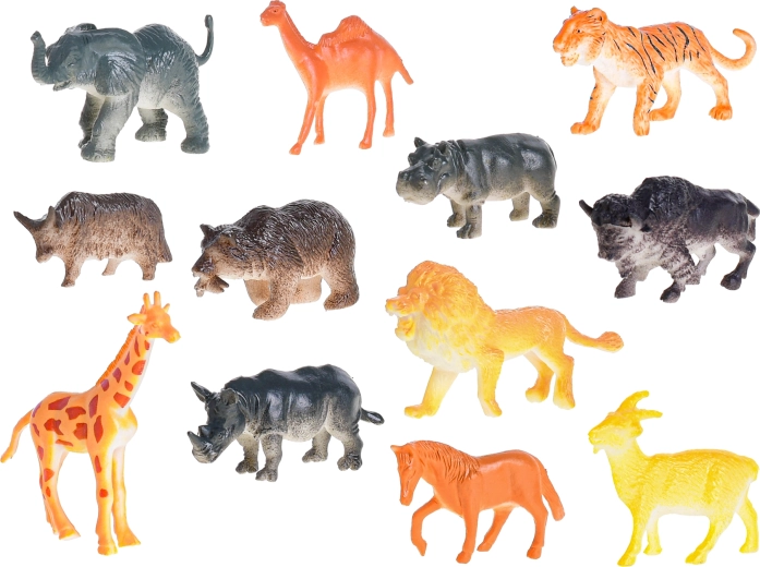 Gevarieerde set van 12 safari-dieren