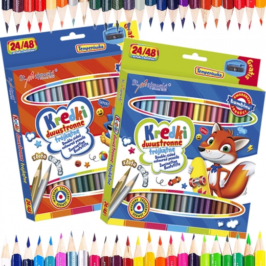 Bambino crayons bicolores 24/48 couleurs avec taille-crayon