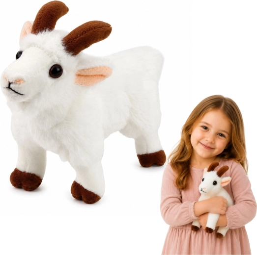 White Plush Goat 16 cm