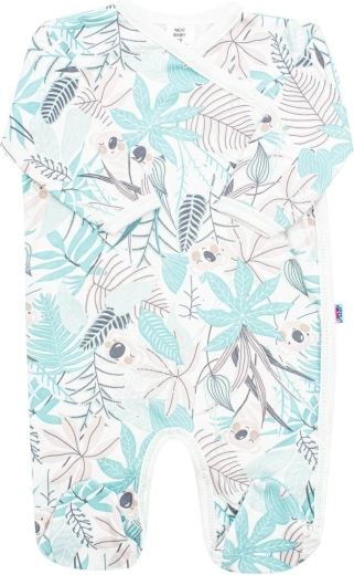 New Baby Lovely grenouillère bébé verte en coton avec fermeture latérale