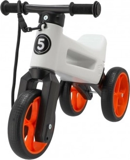 Funny Wheels Rider SuperSport 2-in-1 Balance Bike with Strap – White-Orange