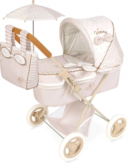 Folding doll stroller with sunshade and bag Verona 60 cm