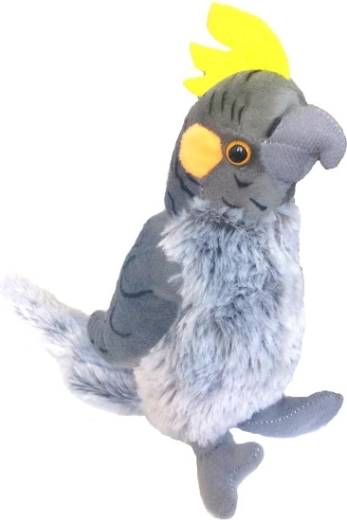 Perruche calopsitte en peluche grise 17 cm