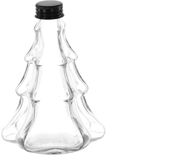 Bouteille décorative en verre Choinka 300 ml avec bouchon à vis métallique 28 mm
