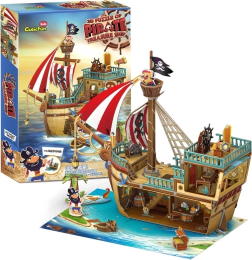 3D-puzzel piratenschip met schat
