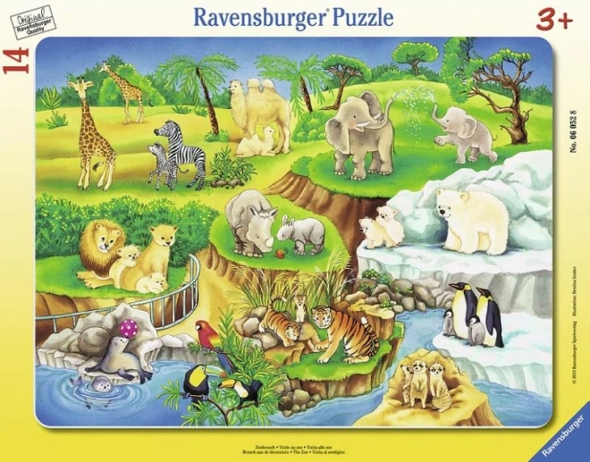 Puzzel 14 elementen Bezoek aan de dierentuin