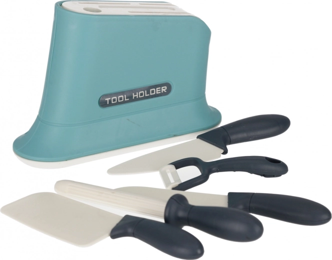 Set de couteaux de cuisine avec support et éplucheur