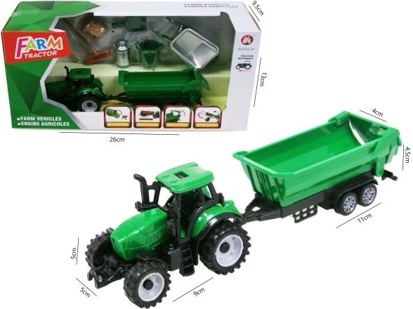 Tracteur avec remorque et accessoires
