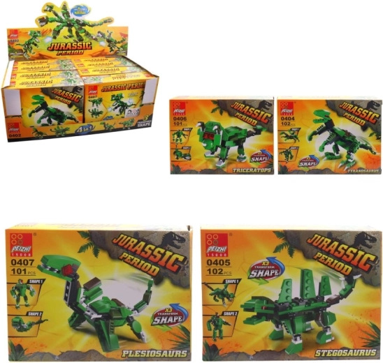 Plastic dinosaur figurines, 8 pcs in display box