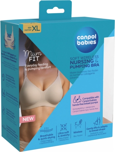 Canpol babies MumFIT ademende voedings- en kolfbh zonder beugels, maat XL