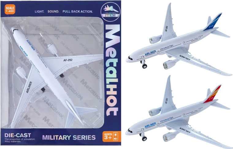 Modèle métallique d’avion de ligne Airliner 1:400 avec lumière et son