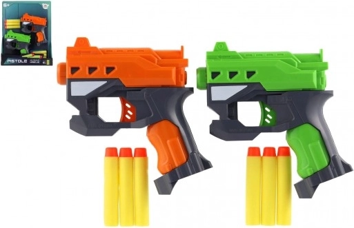 Teddies schuimpistolen voor kinderen, 2 stuks, 12 cm + 6 pijltjes