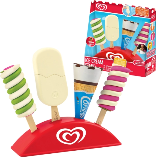 Casdon Algida play ice cream set with stand (Twister, Cornetto and Magnum)