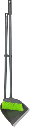 Handfeger und Kehrblech mit Gummilippe am Stiel 78 cm