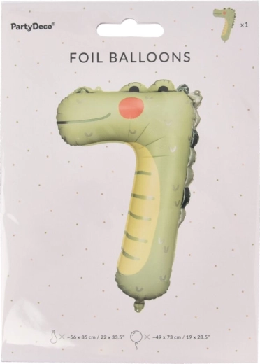 Ballon en aluminium chiffre 7 avec crocodile KIDS