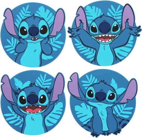 set of disney stitch silicone coasters (4 pcs)