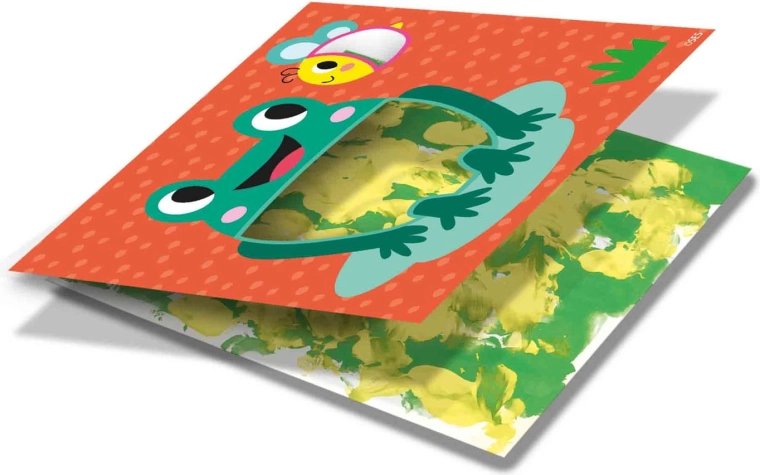 Pictures as a greeting card with a cut-out window