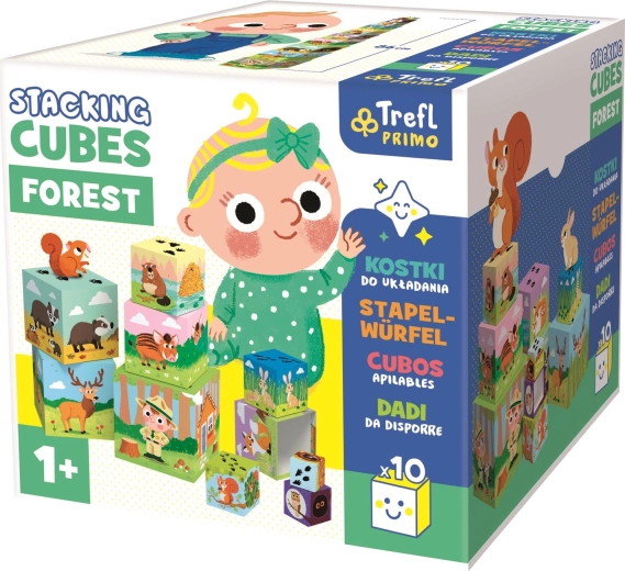 TREFL Primo cubes éducatifs empilables forêt